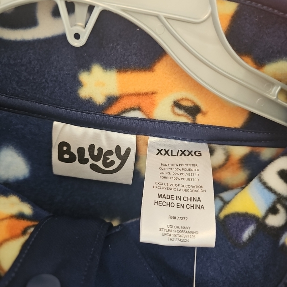 NWT Adult Unisex Size XXL Bluey & Bingo Polar Fleece Sweatshirt Pullover - Picture 2 of 9